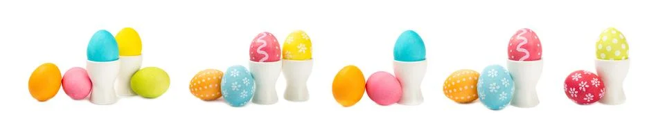Easter eggs isolated on white background. Stock Photos