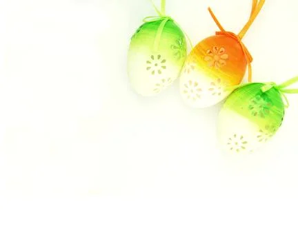Easter eggs isolated on white Stock Photos