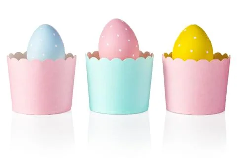 Easter Eggs Isolated on White Stock Photos