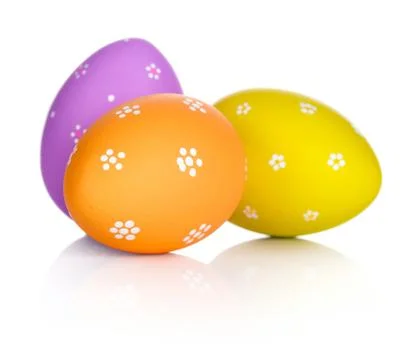 Easter Eggs Isolated on White Stock Photos
