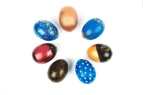 Easter eggs isolated on white Stock Photos