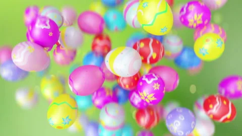Easter eggs jumping in slow motion 4K Video stock 149111629