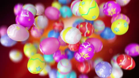 Easter eggs jumping in slow motion 4K Stock-Footage 149111653