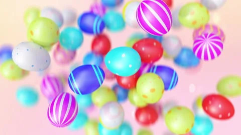 Easter eggs jumping in slow motion 4K Stock Footage 149209204