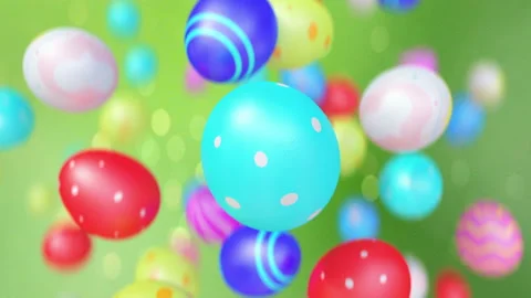 Easter eggs jumping in slow motion 4K Stock Footage 149209300