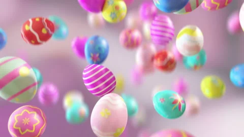 Easter eggs jumping in slow motion 4K Видео 149288124
