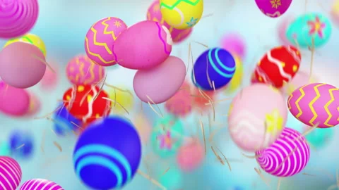 Easter eggs jumping in slow motion 4K Stock Footage 149306115