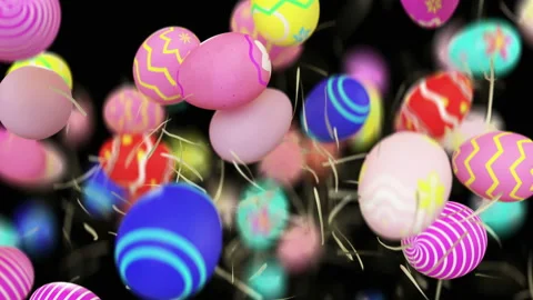 Easter eggs jumping in slow motion 4K Stock Footage 149306286