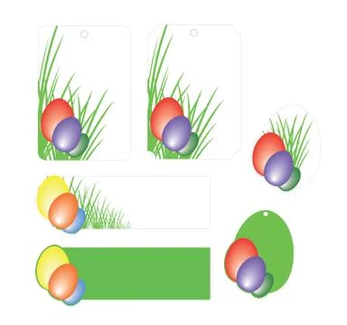Easter eggs label Stock Illustration