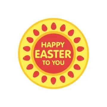Easter eggs label vector illustration. Flat style イラスト素材