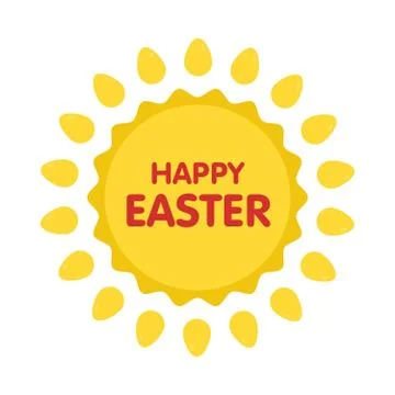 Easter eggs label vector illustration. Flat style 스톡 일러스트