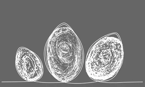 Easter eggs with line and hand draw grunge texture.Vector stock illustration イラスト素材