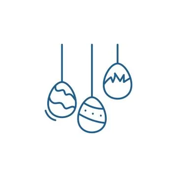 Easter eggs line icon concept. Easter eggs flat vector symbol, sign, outline Stock Illustration