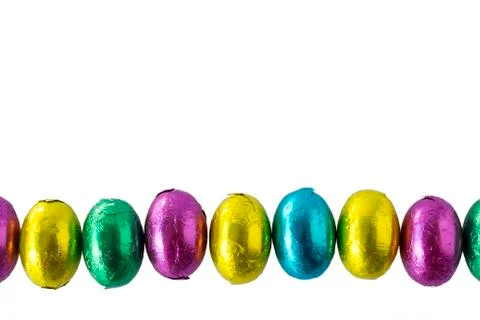 Easter eggs line Stock Photos