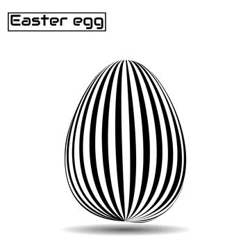 Easter eggs of lines. Black and white graphics, zebra style. Vector illustr.. Stock Illustration