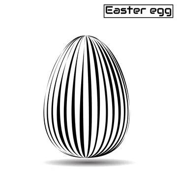 Easter eggs of lines. Black and white graphics, zebra style. Vector illustr.. Stock Illustration