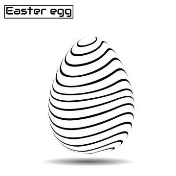 Easter eggs of lines. Black and white graphics, zebra style. Vector illustr.. Stock Illustration