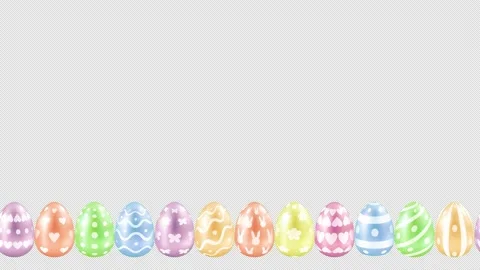 Easter eggs looped seamless border with Alpha channel Stock Footage 146884602