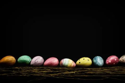 Easter Eggs Lower Third Copy Space Stock Photos