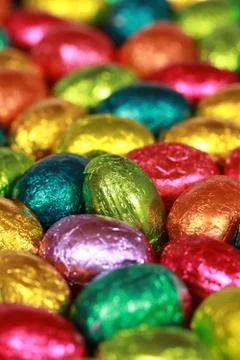 Easter eggs made of chocolate Stock Photos