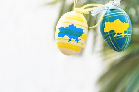 Easter eggs with a map of Ukraine Stock Illustration