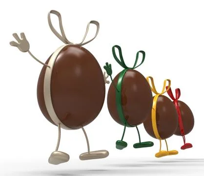 Easter eggs meaning gift ribbon and candy イラスト素材