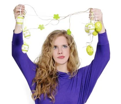 Easter eggs mess Stock Photos