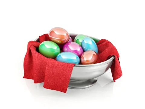 Easter eggs in metallic color Illustrazione stock