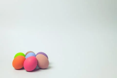 Easter eggs multicolor with white background. Stock Photos