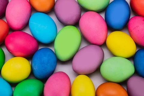 Easter eggs multicolored background Stock Photos