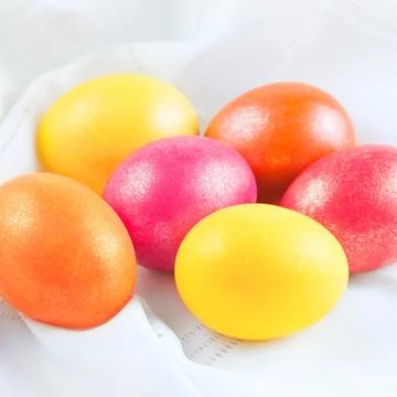 Easter eggs on the napkin Stock Photos