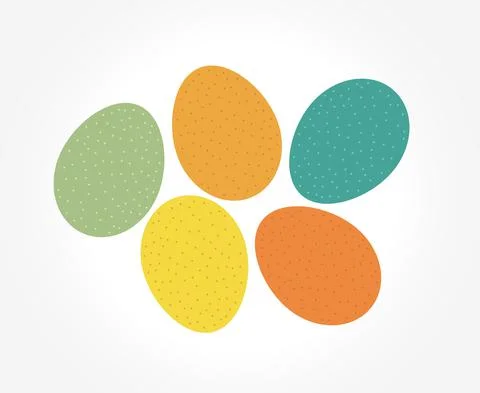 Easter eggs, natural colors. Vector illusrtation Stock Illustration