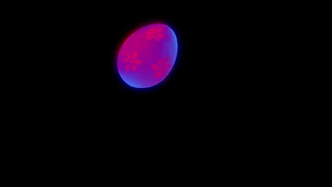 Easter Eggs Neon Glowing Tossing and Throwing at Different Angles Stock Footage 303579535