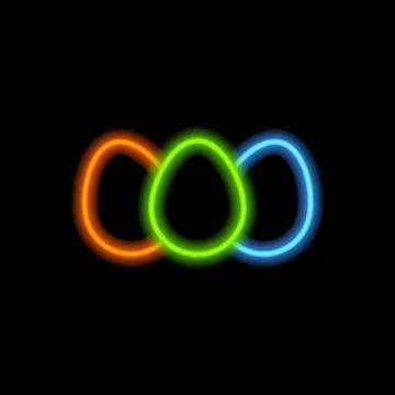 Easter eggs with neon lamps. Vector illustration . Illustrazione stock