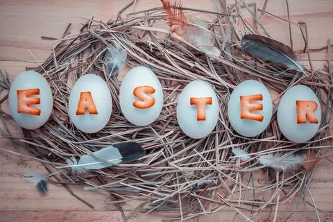 Easter eggs on the nest. Easter eggs for Easter holidays design. Easter egg.. Stock-Fotos
