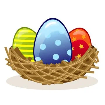Easter eggs in the nest Stock Illustration
