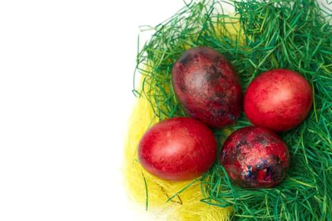 Easter eggs in nest Foto stock