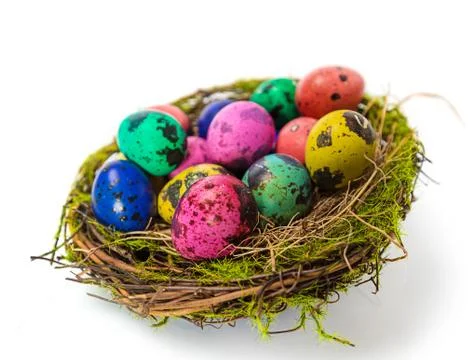 Easter eggs in the nest Foto stock
