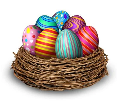 Easter Eggs Nest 写真素材