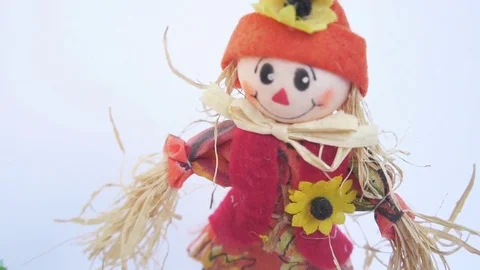 Easter Eggs in a Nest, a Straw Man Stock Footage 73505562