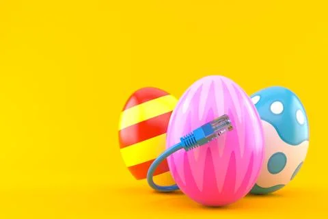 Easter eggs with network cable Stock Illustration
