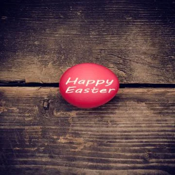 Easter eggs on old boards Stock Photos