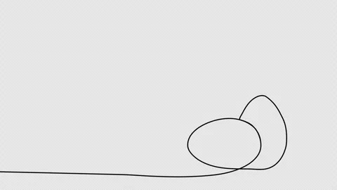 Easter eggs, one line drawing animation. Video clip with alpha channel. Stock Footage 264117579