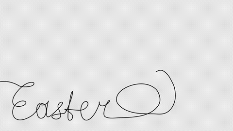Easter eggs, one line drawing animation. Video clip with alpha channel. Stock Footage 264117663