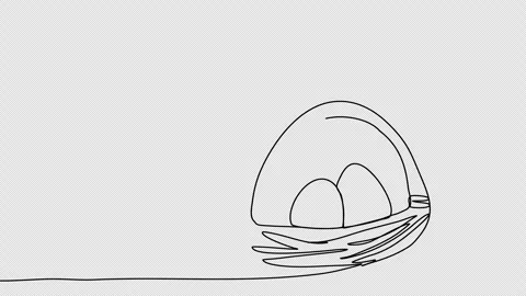 Easter eggs, one line drawing animation. Video clip with alpha channel. Stock Footage 264118377