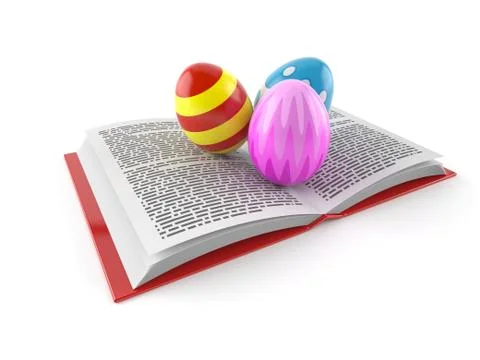 Easter eggs on open book Stock Illustration