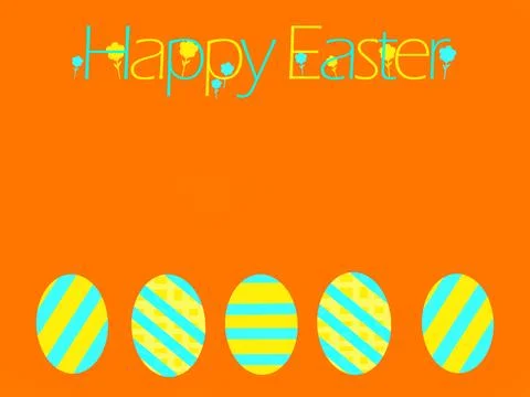 Easter eggs on orange background Stock Illustration