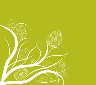 Easter eggs ornament doodle background Stock Illustration