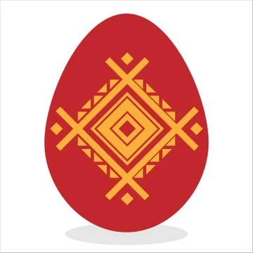 Easter eggs with ornament on white background Stock Illustration