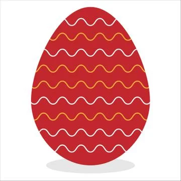 Easter eggs with ornament on white background Illustrazione stock